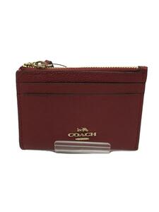 COACH◆カードケース/PVC/RED/無地/レディース/88250