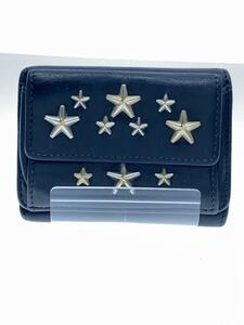 JIMMY CHOO* Star studs /3. folding purse / leather /BLK/ men's 