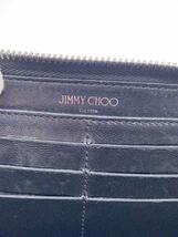 JIMMY CHOO◆長財布/レザー/BLK/無地/メンズ/スタースタッズ/ラウンドジップ/角スレ有/汚れ有_画像3