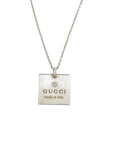 GUCCI◆ロゴプレート/ネックレス/SV925/SLV/トップ有/メンズ