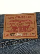 Levi’s◆デニムパンツ/31×32/×STUSSY/Embossed 501/ブランクタブ_画像4