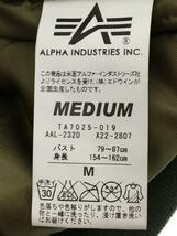 ALPHA INDUSTRIES◆アルファインダストリーズ/ミリタリージャケット/M/ポリエステル/カーキ/TA7025-019_画像4