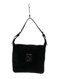 FENDI◆ショルダーバッグ/ナイロン/BLK/ロゴ両方剥がれ