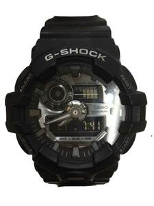 CASIO◆クォーツ腕時計・G-SHOCK/デジアナ/レザー/SLV/BLK