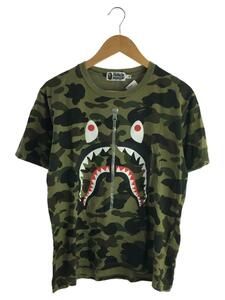 A BATHING APE◆1th CAMO SHARK TEE/M/コットン/KHK/カモフラ