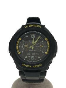 CASIO◆ソーラー腕時計・G-SHOCK/デジアナ/ラバー/BLK/BLK