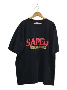 A Elegantes SAPEur◆SAPEur MADE IN WORLDプリントTシャツ/XXL/コットン/BLK/プリント