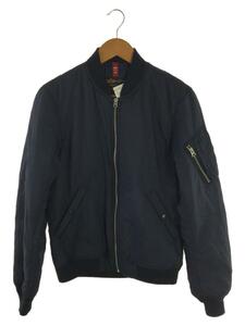 ALPHA INDUSTRIES◆フライトジャケット/S/ナイロン/NVY/TA1408-067/アルファインダストリーズ