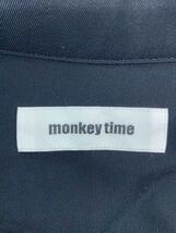 MONKEY TIME◆長袖シャツ/S/レーヨン/ブラック/無地/8311-149-0065-0930_画像3