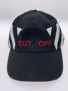 OFF-WHITE◆CUT OFF CAP/色褪せ・使用感有/キャップ/BLK/OMLB003F161370331001