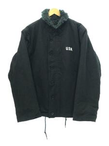 NAVY DEPARTMENT◆N-1/デッキジャケット/42/コットン/ブラック