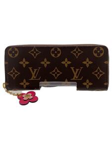 LOUIS VUITTON◆2)ジッピー・ウォレット_モノグラム・キャンバス_BRW_フューシャ/PVC/モノグラム/レディース