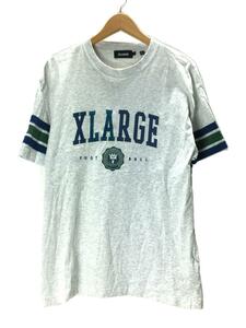 X-LARGE◆エクストララージ/カレッジロゴ半袖Tシャツ/Lサイズ/コットン/グレー