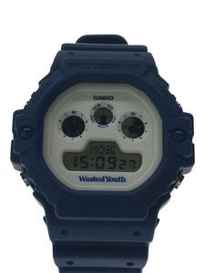 CASIO◆×Wasted Youth/クォーツ腕時計/デジタル/WHT/BLU/DW-5900WY/×Wasted