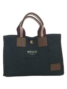 BALLY◆ハンドバッグ/キャンバス/GRY/無地