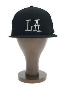 STUSSY◆LA NEW ERA 59FIFTY/キャップ/7 3/8/コットン/ブラック/メンズ/1311004