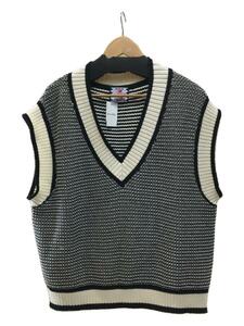 SON OF THE CHEESE◆21SS/BIG VEST/コットン ビッグ ベスト/S/ブラック×ホワイト/SC2110-KN03