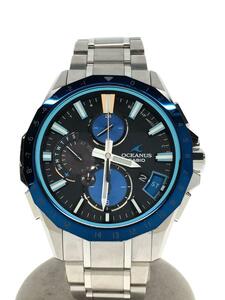 CASIO◆ソーラー腕時計・OCEANUS/アナログ/チタン/ブルー/J31A0091