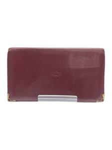 Cartier* Must line / long wallet / leather /RED/ lady's 