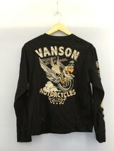 VANSON◆長袖Tシャツ/M/コットン/ブラック_画像2