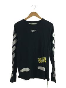 OFF-WHITE◆カットソー/XS/コットン/BLK/無地