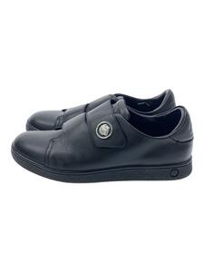 VERSACE◆VERSUS BLACK VELCRO FASTENING SNEAKERS/41/ブラック/レザー/FSU513C