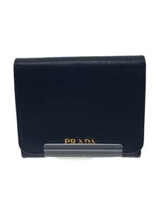 PRADA◆3ツ折サイフ/牛革/BLU