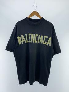 BALENCIAGA◆テープタイプミディアムフィット/Tシャツ/S/コットン/BLK/無地/739784/2023