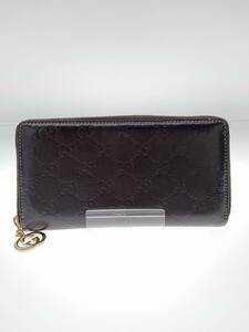 GUCCI◆長財布/レザー/BRW/総柄/レディース/212110・496334/ラウンドファスナー/GUCCIシマ