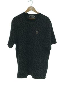 A BATHING APE◆Tシャツ/L/コットン/BLK/総柄/001CSJ801073I/SPORT MONOGRAM TEE