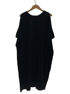 ISSEY MIYAKE◆A-POC/SLIT AP Dress/半袖ワンピース/2/コットン/BLK/無地/IM21KH808