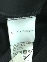 CITYSHOP◆キャミワンピース/36/コットン/BLK/無地_画像3