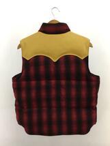 SUGAR CANE◆EATHER YOKE WOOL CHECK DOWN VEST/ダウンベスト/M/ウール/RED_画像2