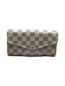 LOUIS VUITTON◆2)ポルト・フォイユ・サラ_ダミエ・アズール_WHT/PVC/WHT/メンズ