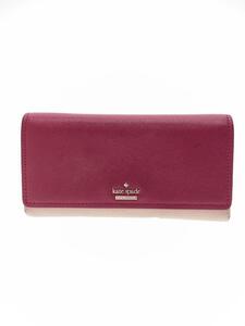 kate spade new york◆長財布/フェイクレザー/RED/無地/レディース/ca57710