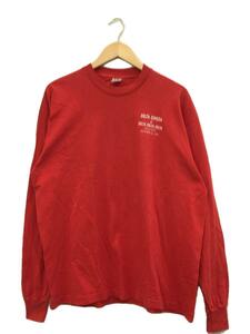 FRUIT OF THE LOOM◆90s/92年/DELTA OMEGA/長袖Tシャツ/XL/コットン/RED/無地