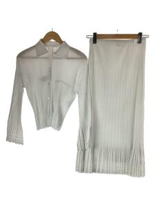 PLEATS PLEASE ISSEY MIYAKE◆セットアップ/3/ポリエステル/WHT/PP31-JJ803