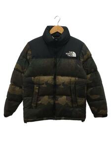 THE NORTH FACE◆NOVELTY NUPTSE JACKET_ノベルティーヌプシジャケット/S/ナイロン/カーキ/カモフラ