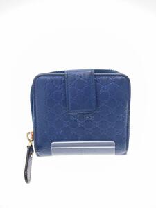 GUCCI◆2つ折り財布/レザー/BLU/メンズ/449395