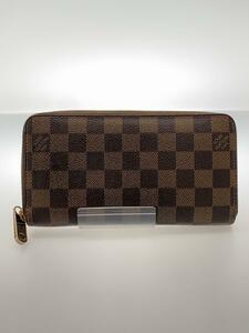 LOUIS VUITTON◆1)ジッピー・ウォレット_ダミエ・エベヌ_BRW/PVC/BRW/メンズ