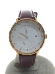 agnes b.◆クォーツ腕時計/アナログ/レザー/VJ12-KY40