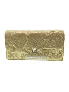 CHANEL◆長財布/レザー/GLD/レディース