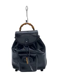 GUCCI* rucksack / leather /BLK/ plain / use impression have / shapeless 