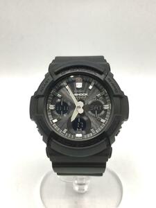 CASIO◆ソーラー腕時計・G-SHOCK/デジアナ/ラバー/BLK/BLK/SS