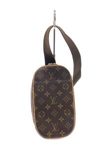 LOUIS VUITTON* pochette * gun ju_ monogram * canvas _BRW/-/BRW/ total pattern 