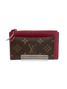 LOUIS VUITTON◆ポルト・カルト・ジップ_モノグラム・キャンバス_BRW/PVC/ブラウン/総柄/レディース