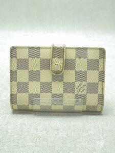 LOUIS VUITTON◆ポルト・フォイユ・ヴィエノワ_ダミエ・アズール_WHT/PVC/WHT/総柄/レディース