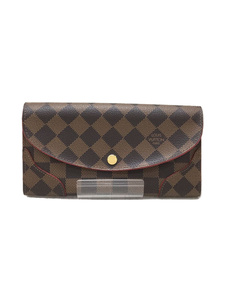 LOUIS VUITTON◆ダミエ ポルトフォイユ カイサ/長財布/-/BRW/レディース/イニシャル入