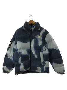 THE NORTH FACE◆SUPREME BLEACHED DENIM NUPTSE JACKET/L/ナイロン/BLU/カモフラ