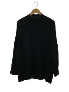 ESSAY◆DOLMAN SLANT SHIR/長袖シャツ/3/コットン/BLK/無地/ES13SH-01